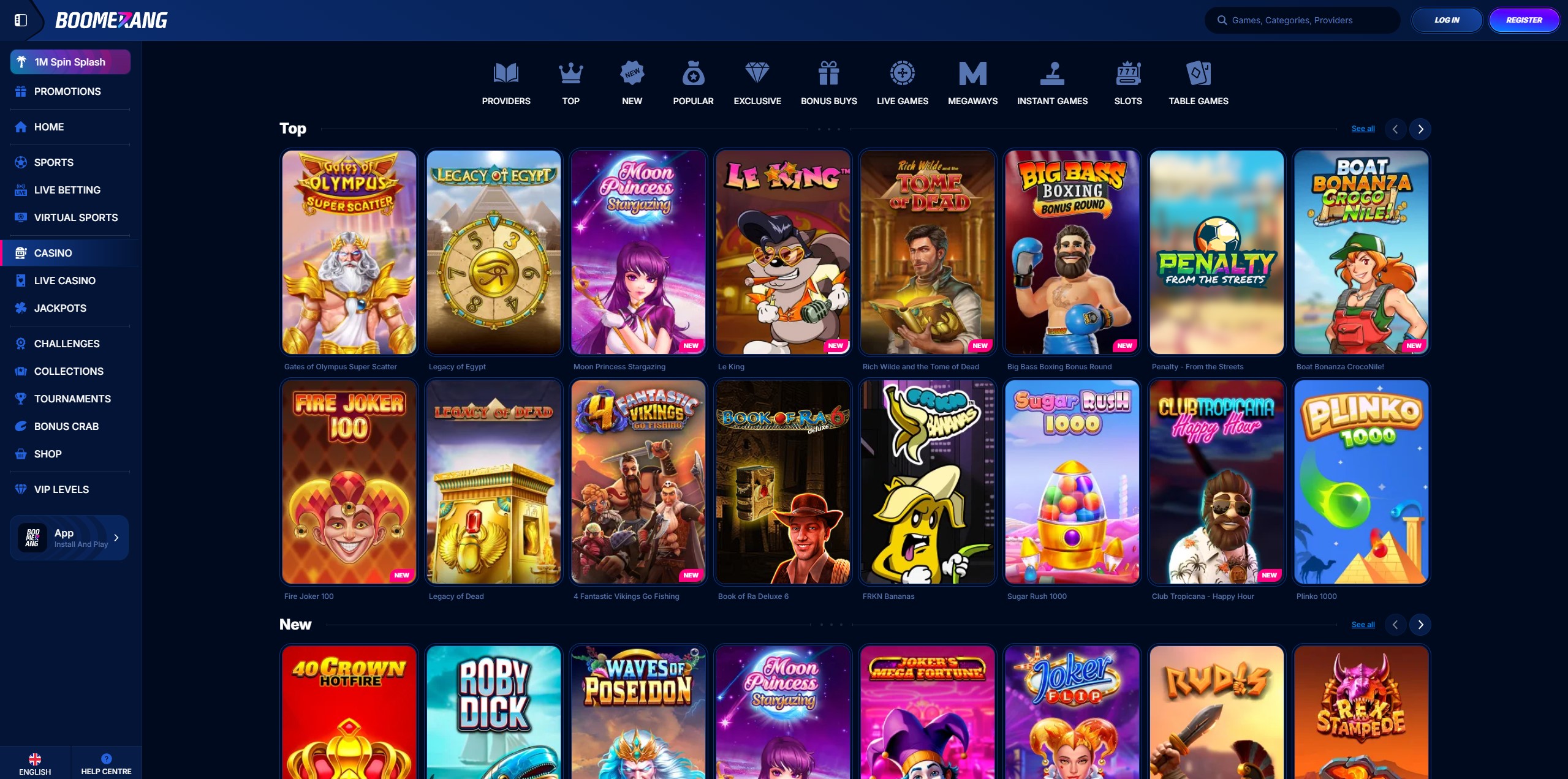 Eine Auswahl der besten Boomerang Casino Slots